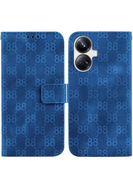 Realme 10 Pro Artı Pu Deri Kart Tutucu Için Telefon Kılıfı Çift 8 Kabartmalı (Yurt Dışından)