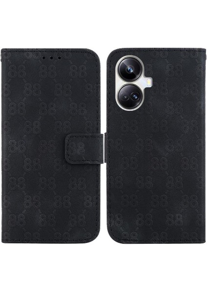 Realme 10 Pro Artı Pu Deri Kart Tutucu Için Telefon Kılıfı Çift 8 Kabartmalı (Yurt Dışından)