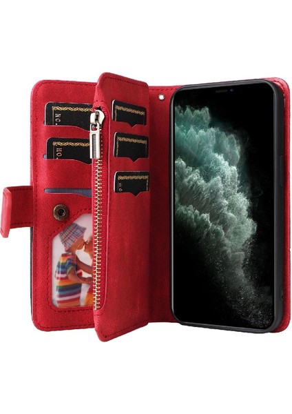 Kart ile IPhone 11 Pro Kickstand Koruyucu Fermuar Cüzdan Tarzı (Yurt Dışından)
