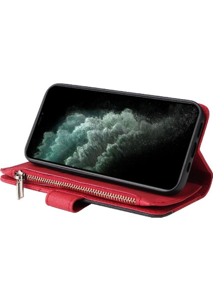 Kart ile IPhone 11 Pro Kickstand Koruyucu Fermuar Cüzdan Tarzı (Yurt Dışından)