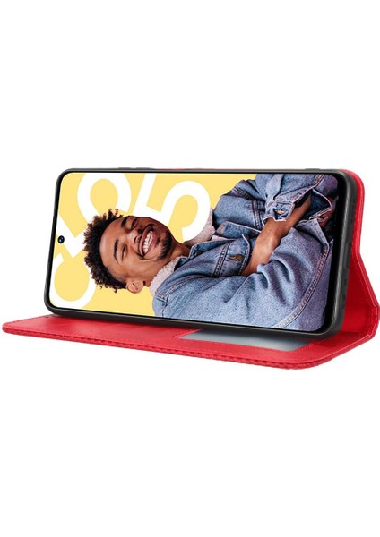 Realme C55 4g Cüzdan Manyetik Kapatma Pu Deri Için Kılıf (Yurt Dışından)
