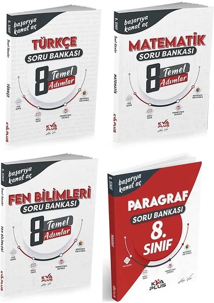Yayınları 8.Sınıf Temel Adımlar Türkçe Soru Bankası-Matematik Soru Bankası - Fen Bilimleri - Paragraf Soru Bankası