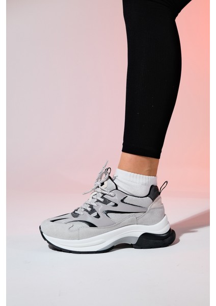 Buren Buz-Siyah Kadın Kalın Taban Spor Sneakers modelleri