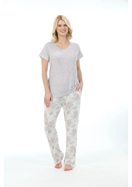 Bambu Yumuşak Dokulu Kısa Kol Kadın Pijama Takım 73232