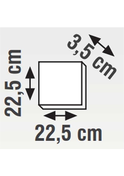 5 Adet K2 18W 4000K Ilık Beyaz Işık Sıva Üstü Kare 22.5X22.5 LED Panel KDL432-B