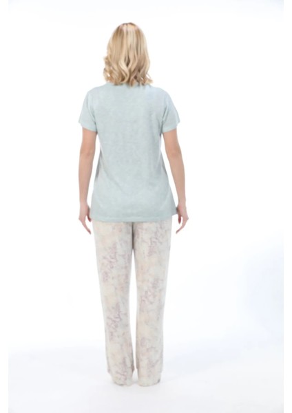 Bambu Yumuşak Dokulu Kısa Kol Kadın Pijama Takım 73225