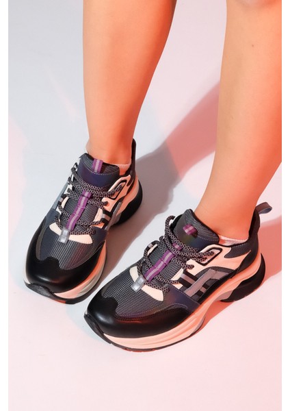 Sterda Siyah Yeşil Kadın Kalın Taban Spor Sneakers fiyatları
