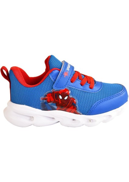 Marvel Spider-Man Erkek Çocuk Mavi / Siyah Işıklı Spor Ayakkabı Hafif Sneaker