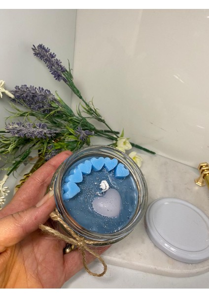 Soya Wax Dekoratif Kapaklı Kavanozda Mum (Kokulu)