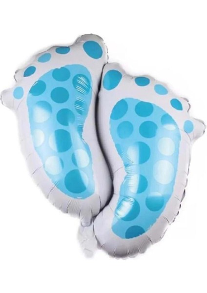 Ayak İzi Mavi Folyo Balon 75 cm