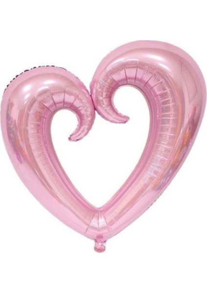 Ortası Boş Pembe Kalp Folyo Balon 90 Cm