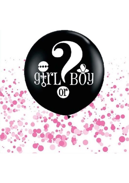 Cinsiyet Belirleme Balonu Pembe Konfetili 45 Cm