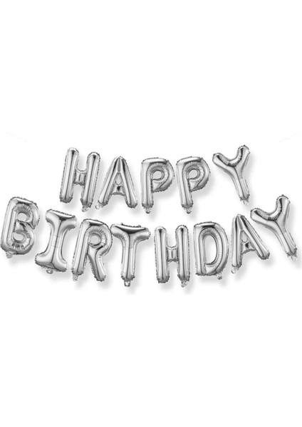 Happy Bırthday Gümüş Folyo Balon 30 Cm