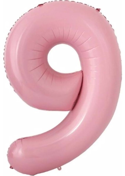 34 inç 9 Açık Pembe Renk Rakam Folyo Balon