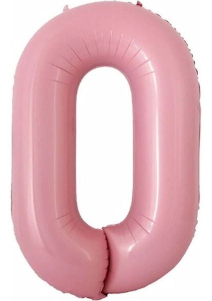 34 inç 0 Açık Pembe Renk Rakam Folyo Balon