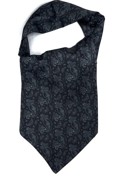 Siyah - Füme Şal Desen Erkek Fular K593 modelleri