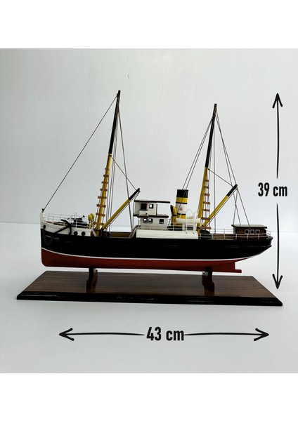 Ayhan Kotra, Bandırma Gemisi - Özel El Tasarım Yapımı Ahşap Maket Gemi Modeli - Ev, Ofis Hediyesi ve Aksesuarı