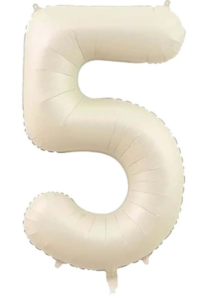 34 inç 5 Krem Renk Rakam Folyo Balon