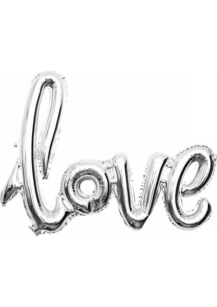 Love İmza Folyo Balon Gümüş 70cm x 36cm