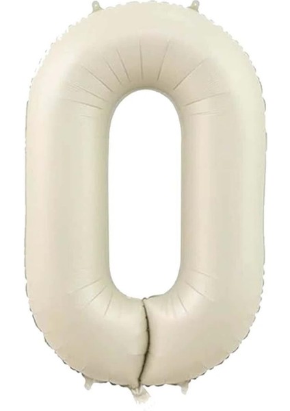 34 inç 0 Krem Renk Rakam Folyo Balon