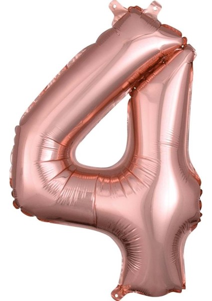 34 inç 4 Rose Gold Renk Rakam Folyo Balon