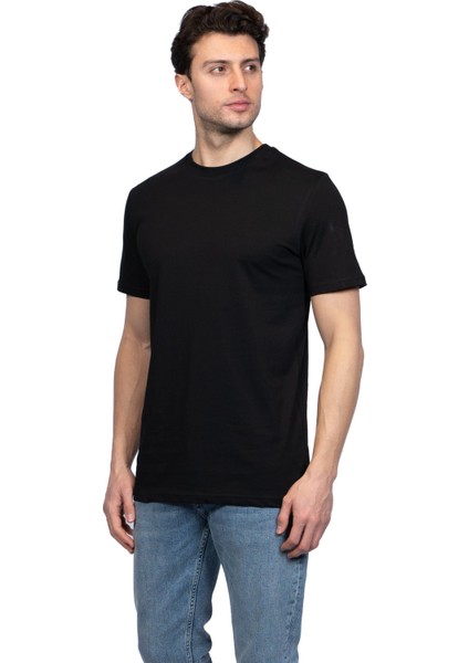 Hscstore Erkek Bisiklet Yakalı Basic Siyah Tişört - 8400 fiyatları