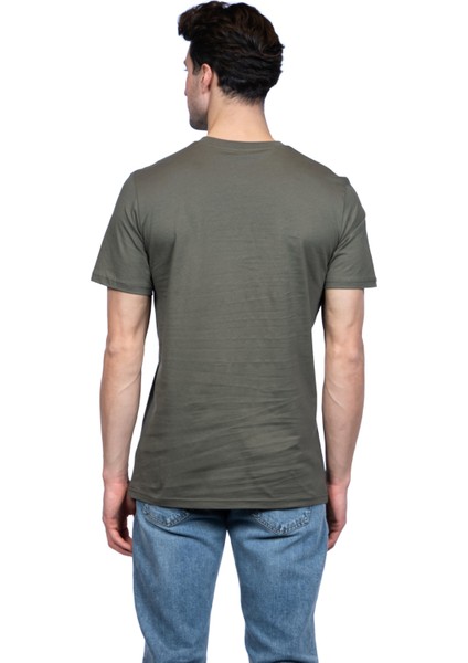 Erkek Bisiklet Yakalı Basic Haki Tişört 8400