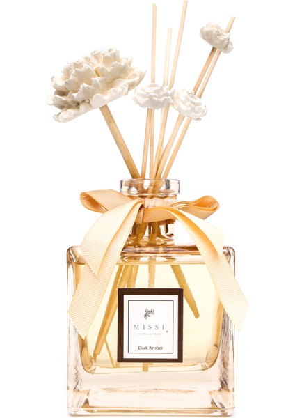 500 ml Amber Şişe Bambu Çubuklu Dark Amber Oda Kokusu