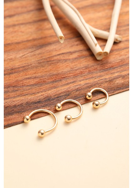 316L Cerrahi Çelik Top Uçlu Gold Renk Septum Piercing