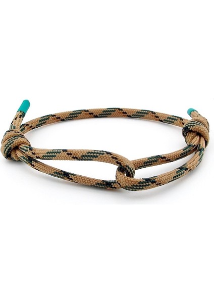 Kahve Yeşil Paracord Ayarlanabiir Bağlama Erkek Bileklik M050F