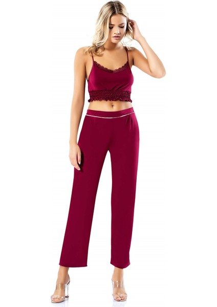 Kadın Bordo 3'lü Pijama Takımı