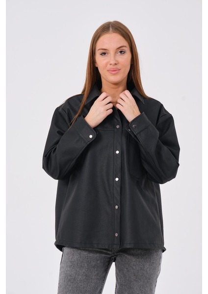 Hscstore Kadın Çıtçıt Kapamalı Siyah Ceket - Lız fiyatları