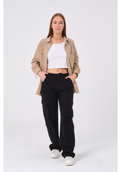 Hscstore Kadın Cep Detaylı Çıtçıt Kapamalı Bej Gömlek - Ayzer fiyatları