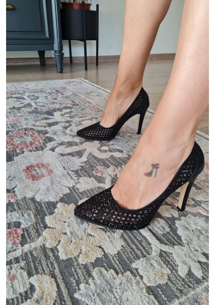135 5399 Topukla Kadın Taşlı Ince Topuklu Stiletto Abiye Ayakkabı