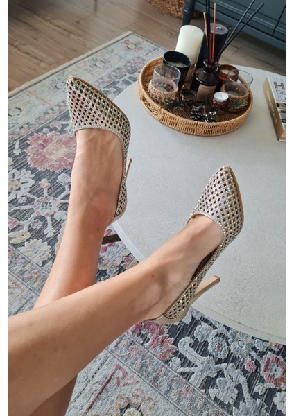 135 5399 Topukla Kadın Taşlı Ince Topuklu Stiletto Abiye Ayakkabı modelleri