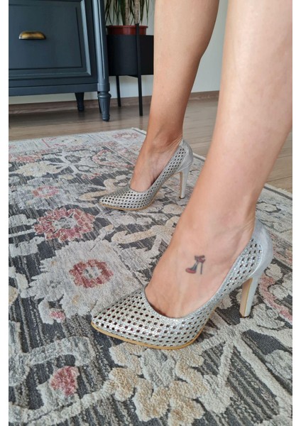 135 5399 Topukla Kadın Taşlı Ince Topuklu Stiletto Abiye Ayakkabı