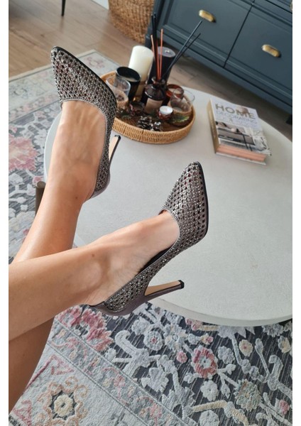 135 5399 Topukla Kadın Taşlı Ince Topuklu Stiletto Abiye Ayakkabı fırsatları