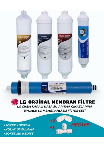 ALMERA SU ARITMA Kapalı Kasa Su Arıtma Cihazlarına Uyumlu 5'li Filtre Seti