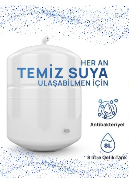 Dijital TDS Göstergeli 10 Aşamalı Çelik Tanklı Pro Mineralli LG Chem Membranlı Su Arıtma Cihazı