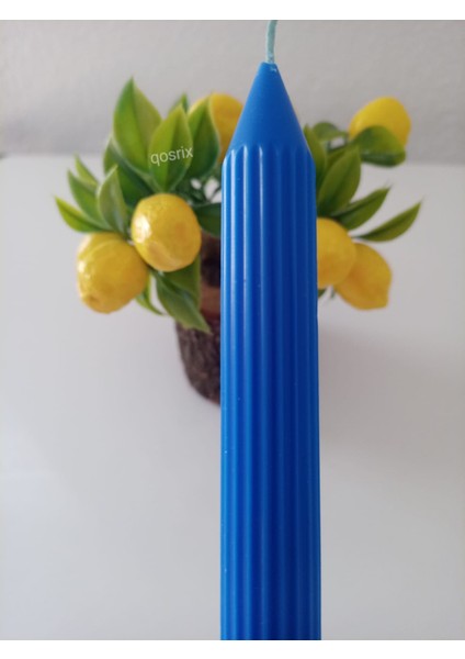 5'li Mavi Şamdan Mumu 1. Kalite Doğal Kokulu Uzun Çubuk Konik Mum fiyatları