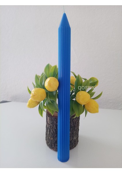 5'li Mavi Şamdan Mumu 1. Kalite Doğal Kokulu Uzun Çubuk Konik Mum modelleri