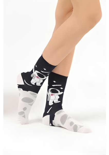 Socks And More Uzay Desenli 5'li Çorap Kutusu Unisex Renkli