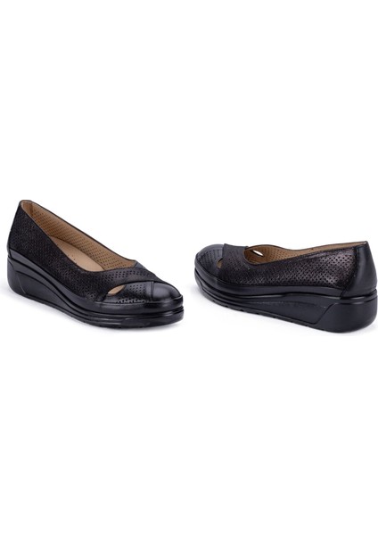 Kadın Deri Dolgu Topuklu Hafif Anatomik Pedli Günlük Yazlık Ayakkabı