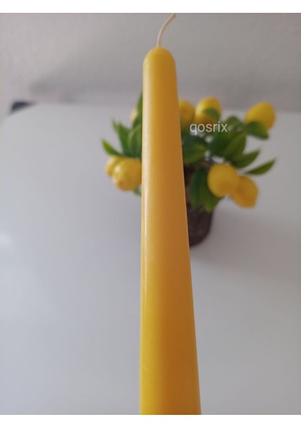 5'li Sarı Şamdan Mumu 1. Kalite Doğal Kokulu Uzun Çubuk Konik Mum fiyatları