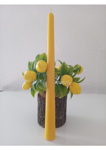 5'li Sarı Şamdan Mumu 1. Kalite Doğal Kokulu Uzun Çubuk Konik Mum modelleri