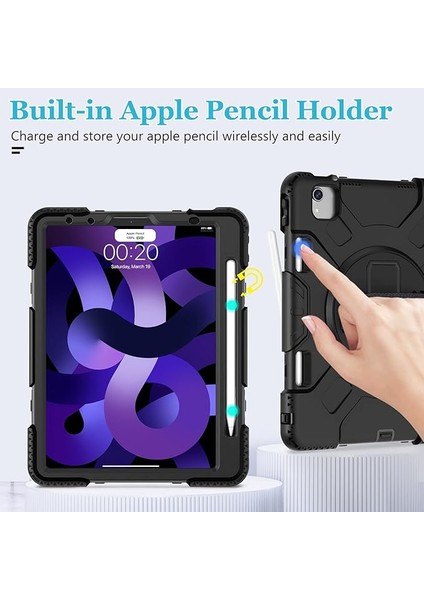 Apple iPad Air 4. Nesil 10.9 (2020) Defense Askılı Kalemlikli Slikon Kılıf A2316 A2324 A2325 A2072
