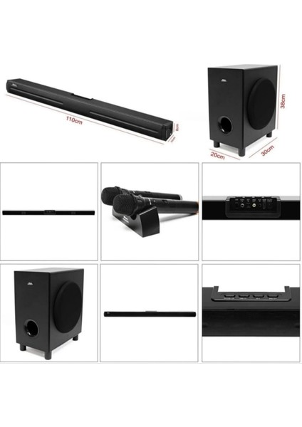 Ses Sistemi 2.1 Bt/usb/sd/hdmı/aux 90W Minix Soundbar MX-906 N  Karaokebar Sessistemi