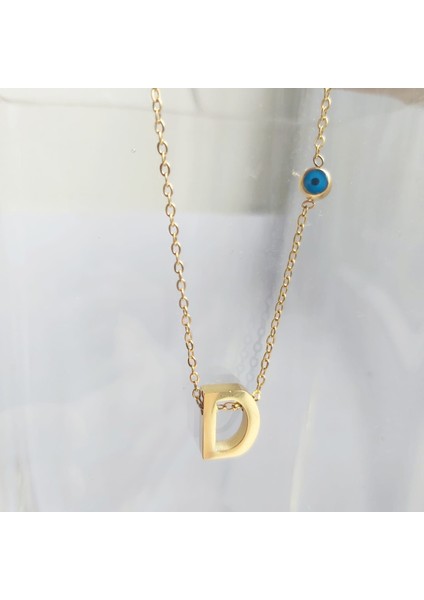 Çelik Nazar Boncuklu D Harfi Kolye fiyatları