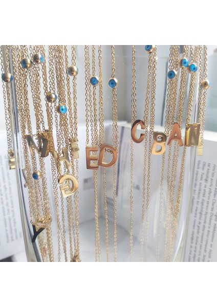 Çelik Nazar Boncuklu D Harfi Kolye fırsatları