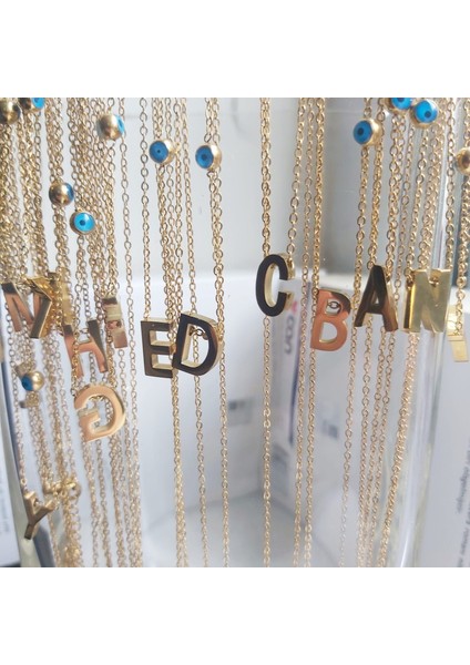 Çelik Nazar Boncuklu D Harfi Kolye indirimleri